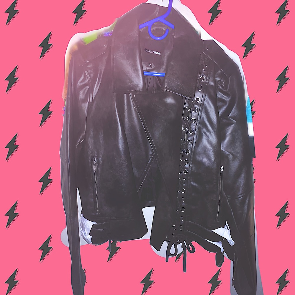 Fashion Nova Black Leather Motorcycle Jacket